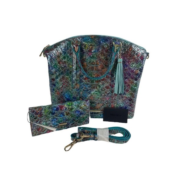 NWT Brahmin Large Duxbury Frisky Montego Leather Satchel & Veronica Wallet - Picture 1 of 12